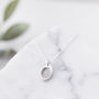 Silver Tiny Oval Fingerprint Necklace, thumbnail 1 of 10