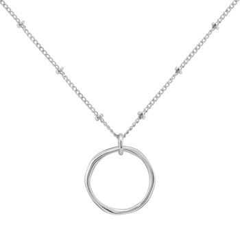 Ronda Round Circle Sterling Silver Necklace, 3 of 4
