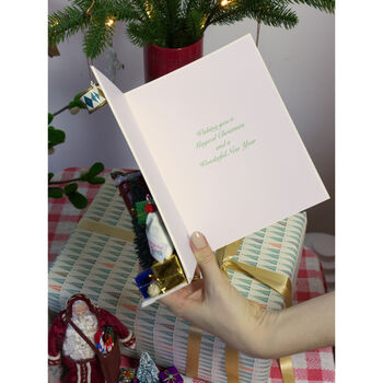 Mistletoe Wreath Luxury Christmas Card, 3 of 9