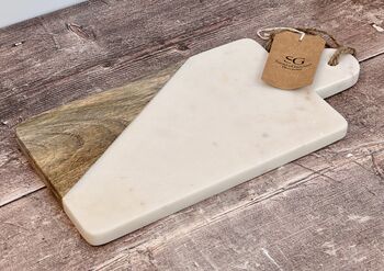 Marble And Wood Cheese/Serving Board, 4 of 4