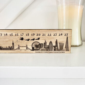 Personalised Wooden London Christmas Advent Slider Keepsake, 4 of 5