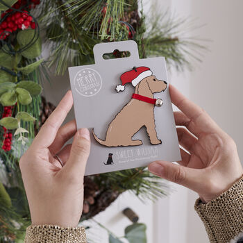 Christmas Cocker Spaniel Dog Pin Badge, 8 of 12