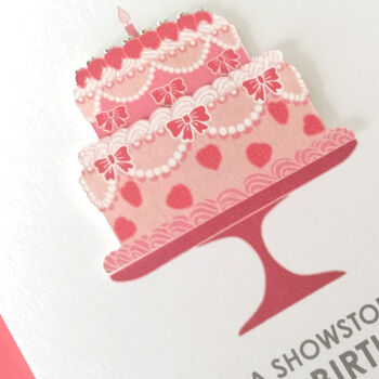 Bake Off Style 3D Birthday Cake Showstopper Card, 9 of 9