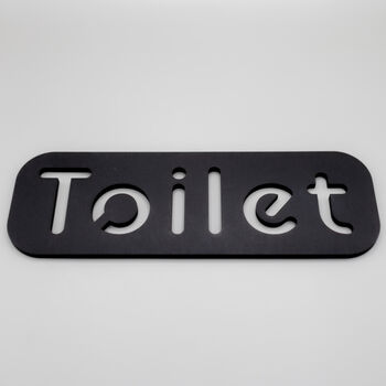 Black Self Adhesive Bathroom Toilet Door Sign Word, 5 of 5