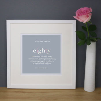 Personalised 80th Birthday Print And Mount, 2 of 7