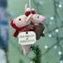 Personalised Pig And Piglet Felt Christmas Bauble, thumbnail 1 of 3