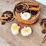 Set Of Three White Pumpkin Tea Light Candles, thumbnail 1 of 10