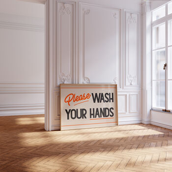 Please Wash Your Hands Retro Bathroom Print, 3 of 8