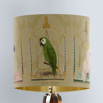 Parrot Swings Lampshade, On Gold, 6 of 11