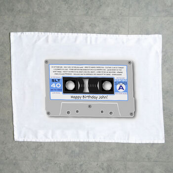 Personalised 40th Birthday Gift Cassette Tea Towel 1983, 4 of 6