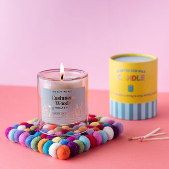 Cashmere Woods, Vanilla And Musk Soy Wax Candle, 2 of 6