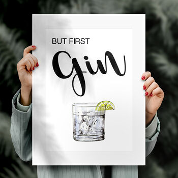 But First Gin Typography Print, 2 of 8