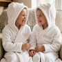 Personalised Twins Soft Child's Dressing Gowns In White, thumbnail 1 of 11