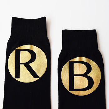Personalised Bold Initials Mens Gift Socks, 4 of 7