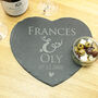 Personalised Heart Couple Slate Chopping Board, thumbnail 1 of 2