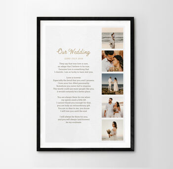 Use Your Own Wedding Photo Collage Print, 6 of 8