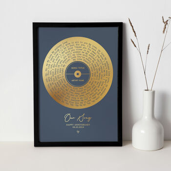Personalised Metallic Foil Song Lyrics Print, 6 of 8