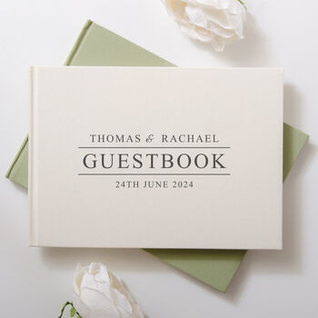 Personalised Wedding Guest Book Linen, 4 of 8