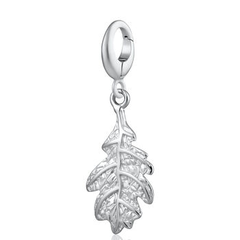 Oak Leaf Charm Necklace, Sterling Silver, 7 of 9