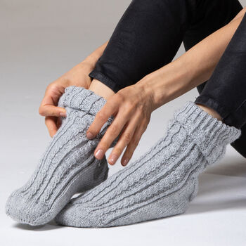 Cable Socks Knitting Kit, 2 of 10