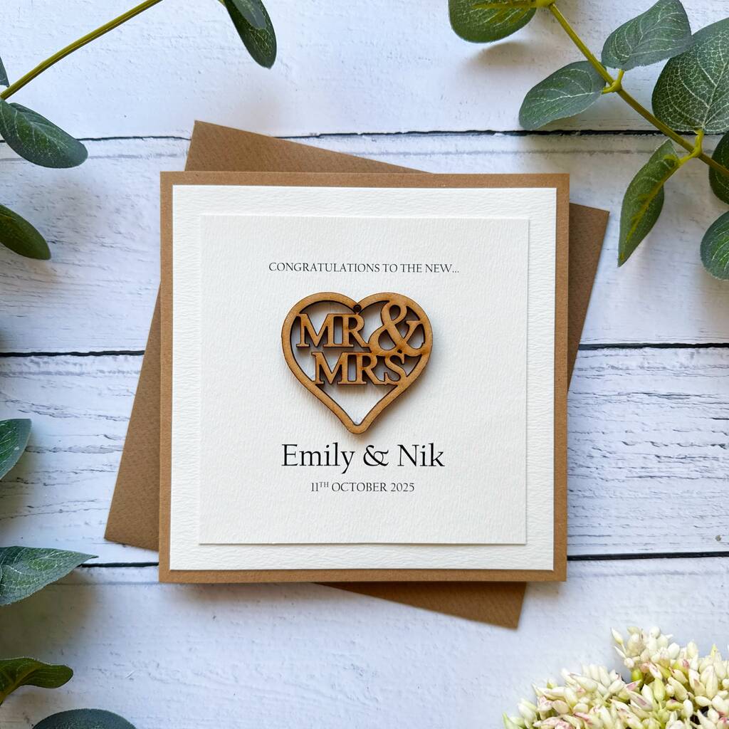 Mr And Mrs Personalised Wedding Card, 1 of 6