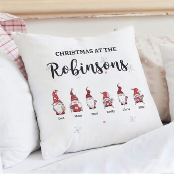 Personalised Gonk Family Christmas Cushion, 6 of 8