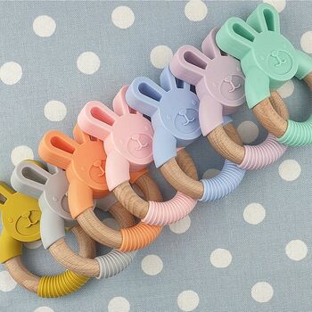 Rainbow Baby Teether And Muslin Swaddle Gift Set, 6 of 8