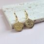 Rich Tea Biscuit Gold Plated Huggie Hoop Earrings, thumbnail 1 of 6