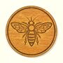Wooden Drinks Coasters With Manchester Bee Design, thumbnail 3 of 7