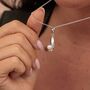 Sterling Silver Hand And Pearl Charm Necklace, thumbnail 4 of 8