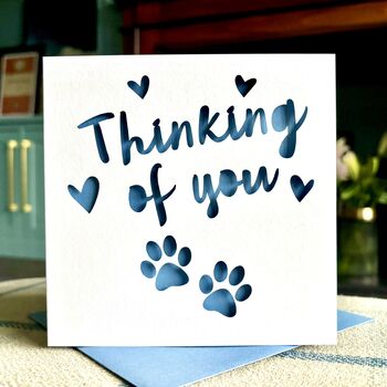 Paws Thinking Of You Pet Loss Card, 2 of 4
