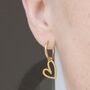Heart Hoop Earrings In Silver Or Gold Colour, thumbnail 4 of 9