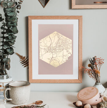 Personalised Foiled Map Print, 3 of 11