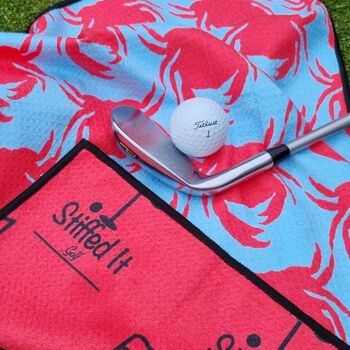 Personalised Crab At Golf, Golf Towel, 2 of 5