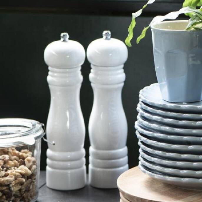 White Salt And Pepper Mill Set By Marquis & Dawe