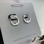 Sterling Silver Crescent Moon Face Hoops, thumbnail 5 of 9