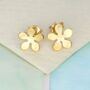 Blossom Flower Gold Plated Sterling Silver Stud Earrings, thumbnail 1 of 5