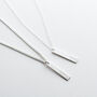 Men's Personalised Vertical Silver Bar Necklace, thumbnail 2 of 4