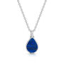 Teardrop Lapis Ashes Urn Necklace 925 Silver, thumbnail 1 of 5