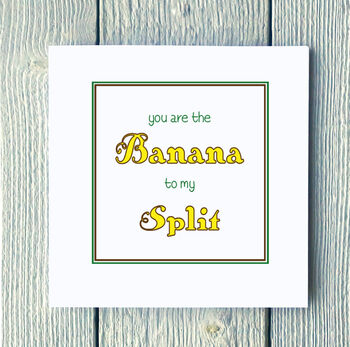 Personalised Banana Split Greetings Card, 2 of 2