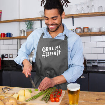 Grill And Beer It Father's Day BBQ Apron, 3 of 5