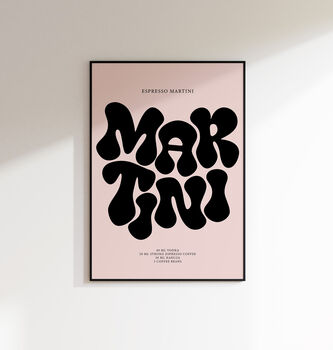 Espresso Martini Print | Cocktail Poster | Wall Art | A5 A4 A3 | Bold | Typographic | Drink | Bar | Print | Groovy |, 3 of 7