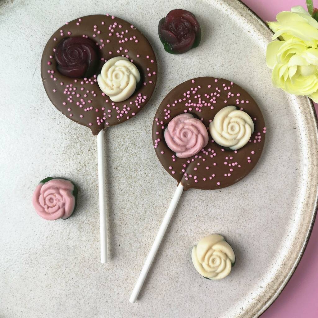 Valentine's Rose Sweet Milk Chocolate Lollipop By The Slabb
