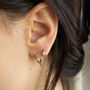 18ct Gold Plated Cz Star Bezel Huggie Hoop Earrings, thumbnail 4 of 6