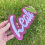 Pink Glitter With Name And Mirror Sign, thumbnail 2 of 5