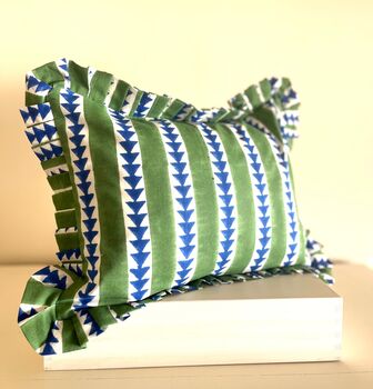 Indian Blockprint Cushion, Housewarming Gift, 2 of 3