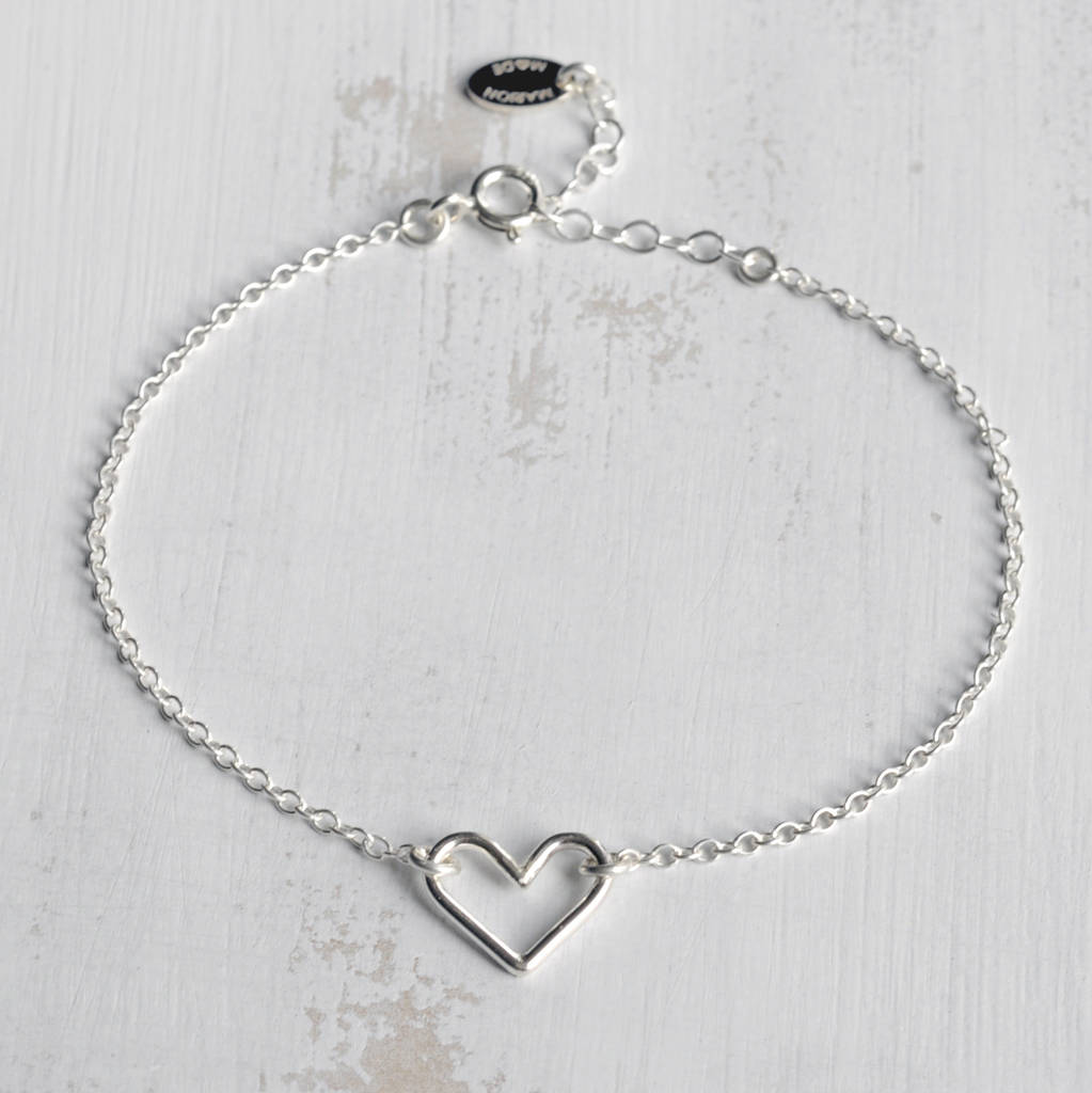 Sterling Silver Love Heart Bracelet By Marion Made Jewellery ...