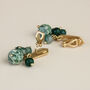 Green Bead Dangle Clip On Earrings, thumbnail 3 of 3