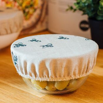 Bee Reusable Linen Bowl Covers Set Of Three, 6 of 7