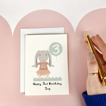 Personalised Mouse Or Bunny Birthday Age Card, 2 of 8